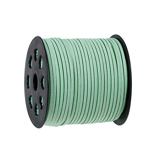 SiAura Material - weiches Wildlederimitat Band auf 100m Rolle - Farbe auswählbar (100m, mintgrün)