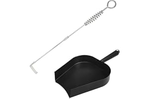 Quantfire 18” BBQ Ash Removal Tool and Ash Pan for Big Green Egg Accessories, Stainless Steel Ash Tool Poker for BGE Primo and Other Charcoal Kamado Stove(at+AP)