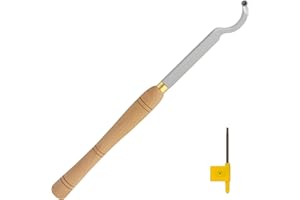 CDBP Swan Neck Hollower Woodturning Tool Carbide Tipped Lathe Chisel with Ci3 12mm Round Carbide Insert for Woodworking, 20"