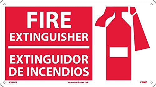 National Marker Corp. SPSA121R Fire Extinguisher (Bilingual W/Graphic), 10 Inch X 18 Inch, Rigid Plastic
