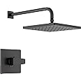 Delta Faucet Modern Raincan Square Single-Function Shower Valve Trim Kit Black, Shower Faucet Set, Rainfall Shower Head Black, Delta Shower Trim Kit, Matte Black T14268-BL-PP (Valve Not Included)