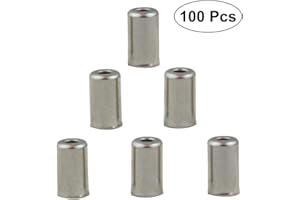 VORCOOL 100 Pieces Metal Bicycle Brake Gear Mounting Cable Wire Cord End Crimps Tips Ferrules (Silver)