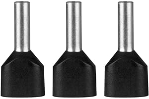 ERKO Capicorda doppi elettrici 100 pezzi Sezione del filo 1,5 mm2 Lunghezza 8 mm capicorda professionali in rame elettrozincato con isolamento in poliammide