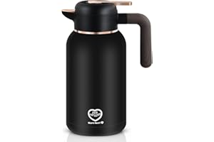 Focenat 2L Caraffa Isolante, Caraffa Termica per Caffè, Acciaio Inossidabile 304, 24h Calore, Bollitori Sottovuoto Isolati, Brocca Termica, Termos Caffè per Tè/Caffè/Acqua