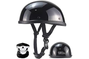 CZSBXBHD Half Shell Helmet with ECE Jet Helmet, Retro Quick Release Buckle, Motorcycle Half Helmet, Brain-Cap, Half Shell Chopper Helmet, Vintage Scooter Helmet, Scooter Helmet for Cruiser