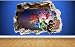 Lego Ninjago 3D Style smashed wall sticker kids childrens bedroom vinyl art (Large: 80cm x 58cm)
