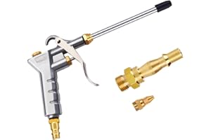 Air Blow Gun Profiwoab Air Cleaning Gun with 1 Air Flow Extension Nozzle, Air Pressure Pistol-Grip Connector Pneumatic Air Duster Cleaning Tool for Blowin