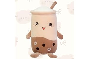 PLLYPE Bubble Tea przytulanka do herbaty, poduszka dla dzieci, pluszowa zabawka, 22 cm, kreskówka, pluszowa lalka, miękka poduszka, Bubble Pearl Milk Tea, przytulanka dla dzieci i dorosłych (brązowa)