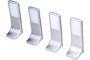 kalb Material für Möbel Lampe LED sous meuble éclairage de cuisine luminaire sous-face panneau, choix : lot de 4, température de couleur : blanc newtre
