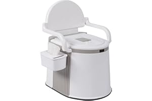Outvita Pot de Chambre Adulte, Toilette Camping Amovible avec Porte-Papier Hygiénique pour Camping Voyage (Blanc)
