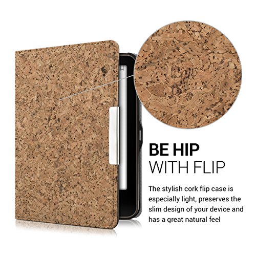 kwmobile Hülle für Tolino Vision 1 / 2 / 3 / 4 HD – Flipcover Case eReader Schutzhülle – Bookstyle Klapphülle Hellbraun - 2