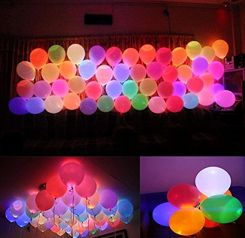 30 Mehrfarbig LED beleuchtete Luftballons leuchtende Luftballons Ballons für die Party, Geburtstag, Hochzeit, Festival und mehr - 2