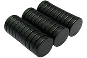 Imanes de Neodimio Negros Alizones 12x3 mm | Paquete de 30 Mini Imanes Súper Fuertes, Imanes Redondos Pequeños para Manualidades, Oficina, Nevera y Bricolaje