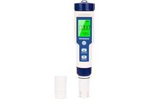Homcoice PH Mètre électronique 7 en 1 avec TDS EC Salinité S.G ORP Température, professionnel pH Mètre Piscine IP67 imperméable, 0.01 haute précision Testeur Analyse Eau de Spa avec fonction ATC