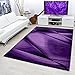 Produktbild Teppiche modern designer für Wohnzimmer, Esszimmer oder Schlafzimmer,kurzflor Wellenteppich meliert mit modernen Farben wie Violett Schwarz und Weiss_6590, Maße:80x150 cm