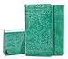 Produktbild Roreikes Huawei P8 Lite Hülle5.0Zoll Retro Embossed Flower Leather Wallet Case Purse Protective Book Style Vintage Blumenmuster im Lederhülle Tasche Silikon Standfunktion Card Holder Kunstleder Handyhülle für Huawei P8 Lite (grün)