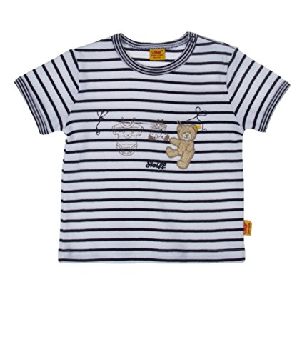 Steiff Unisex baby T-shirt 1/4 Arm Striped T-Shirt, Blue (Steiff Marine Blue 3032), 0-3 Months (Manufacturer size: 56)