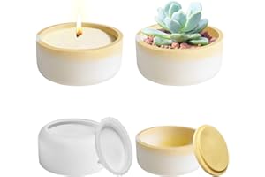 KEHO KEHO KEHONGDUN Candle Jar with Lid Silicone Molds,Candle Vessels Mould for Candle Making Supplies,Silicone Mold Suitable for Flower Pots and Candlesticks,Molds Making Aromatherapy Candles,Storage Boxes,Pen Holders