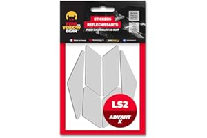 FEAR THE YELLOW BEAR YELLOW BEAR Fear The Yellow Bear© Easy Replica LS2 Advant X™, Set mit 6 reflektierenden Aufklebern, wiederverwendbar, für Motorradhelm, 3M™ Technology (weiß)