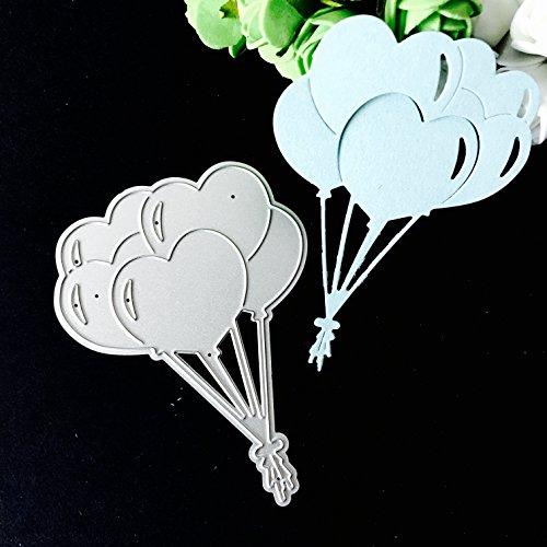 LianLe Stanzschablonen Metall Schneiden Schablonen für DIY Scrapbooking Album Papier Karten Sammelalbum Dekor (Lieber Luftballon 65 * 87mm) - 3