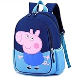  Peppa Wutz Rucksack Kindergarten Kinderrucksack George Marine Rosa Lila Kita Ausflug (Marine)