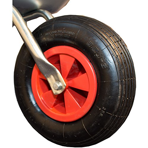 Schubkarre 80 Liter mit verzinkter Wanne & Luftreifen - 4