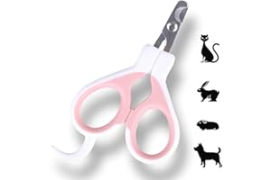 Angzhili Pet Nail Clippers - Cat Claw Clippers for Rabbit Puppy Kitten Kitty Guinea Pig Small Dog - Sharp, Safe,Anti-Scratch (Pink)
