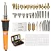 Produktbild 37 PCS Brandmalerei Lötkolben Set, GOCHANGE Brandmalkolben mit 28 Tipps, klinge, Sicherheitsständer, 220V-240V, 30W, Brandmalgerät Holz brennen Pen Set für Holz Leder Gravieren Skulptur