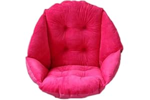 GELING Cuscino Spesso Sedia con Schienale per L'Ufficio Auto Poltrona Sospesa da Giardino Sedia Dondolo Amaca Rosa 48X52CM