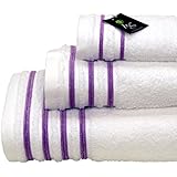 Terciopelo toallas de baño de 500 G/m² – Juego de 3 piezas – Hoja de baño + toalla de mano + toalla de invitados