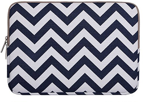 MOSISO Chevron Segeltuchstoff Hülle Sleeve Tasche für 14 Zoll MacBooks, Laptops mit Bonus-Tasche Farbe: Blau