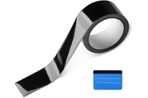 DAZZLEEX Car Vinyl Wrap, Car Film Anti-scratch Tape Three-layer Gloss Black Body Door Sill Trim For Window Trim(5cm*10m)