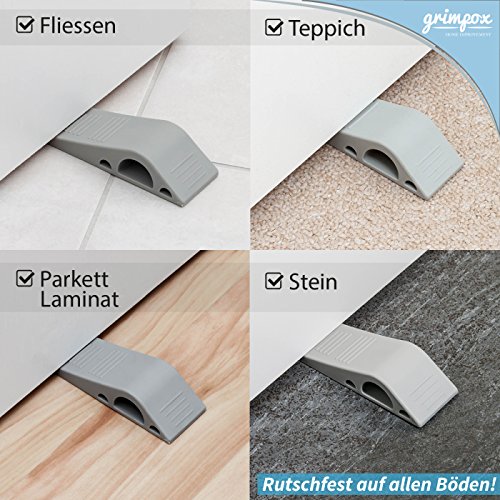 Türstopper KingSize | Hochwertiger Türkeil für Heim und Büro | Set Gummi Türstopper mit Gratis Halterung | rutschfest auf allen Böden | auch für Fenster geeignet (2 Stück) - 6