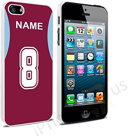 Burnley Colours Personalised Football Shirt, Any Name, Any Number Snap-on Hard Back Case Cover for Apple iPhone iPhone 5 5s SE By iPhone R Us®