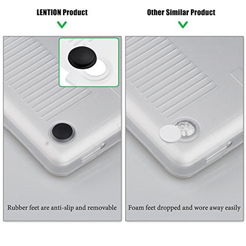 Matte Hartschale für MacBook Pro 13 Zoll CD-ROM mit Mini DisplayPort (A1278), LENTION Durchsichtige Plastikabdeckung & Schale für Mac Book Laptop, matte Hülle mit Gummifüßen, mit Anti-Staub Port Stecker – Transparent Schwarz - 6