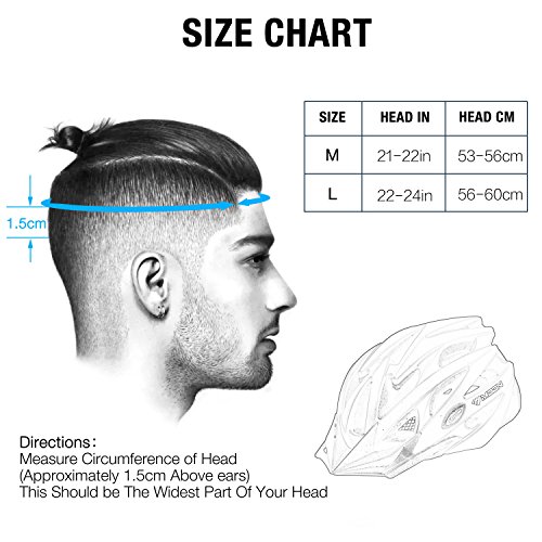 Rightvp Fahrradhelm, Erwachsener Fahrrad-Sturzhelm-Fahrrad-Sturzhelm-Reithelm Road, Mountainbike Helm, schwarze Farbe, M (55-58cm) - 8