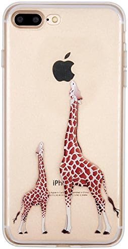 iPhone 7 Plus Case, Offly Transparent Flexible Silicone TPU Protective Case, Creative Fantasy Pattern for Apple iPhone 7 Plus - Giraffes