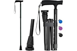 CaneCraft UK Lightweight Folding Walking Stick for Men & Women, Collapsible Cane, Adjustable Foldable Walking Mobility Aid for Elderly, Ladies & Gentlemen, Perfect for Seniors & Adults