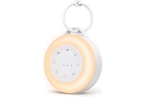 ‎YGITK YGiTK White Noise Machine Einschlafhilfe mit 24 Beruhigende Geräusche Tragbare Weißes Rauschen Maschine 2000mAh Akku mit 3-Timer Memory-Funktion 16 stufige Lautstärke für Babys Erwachsene (Weiß)