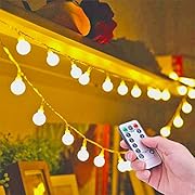 Battery Fairy Lights - Blub Fairy Lights with 8 Lighting Modes 5M 50 Warm White Waterproof Battery Operated Fairy Light for Indoor Outdoor Christmas Party Living Room Bedroom Garden