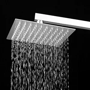 MLD RSH_05 ultra slim Stainless Steel 4 inchs 10 cm overhead rain shower for bathroom Square With 18 inch long shower arm Chrome Finish(Size 4 inch ,Material-,Color Silver )