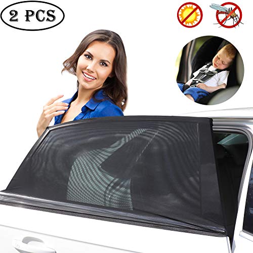 Pare-Soleil Fenetre de Voiture(2 Pack), Tinabless Pare-Soleil de Voiture Universel pour Vitres Latérales Arrière de Voiture Anti les Rayons UV | Protège Votre Bébé, votre Animal de Compagnie