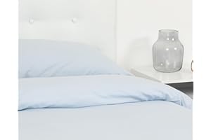 TRAMAS+ Funda Nórdica 100% Algodón, Cama 90 y Funda de Almohada para Relleno Nórdico -Cama 90, Celeste