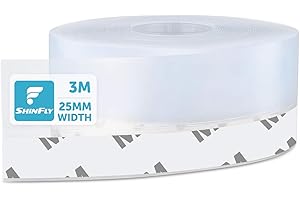 shinfly Silicone Door Sealing Strip Tape, 25mm x 3m Strong Transparent Draught Excluder Tape, Windproof Rainproof and Insectproof Draft Excluder for Doors, Windows, Bathrooms, Offices
