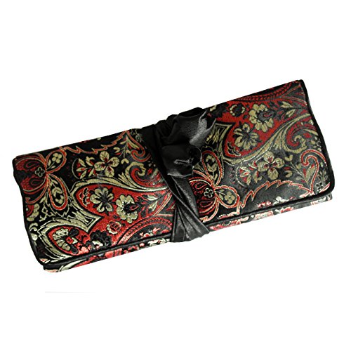 Preisvergleich Produktbild Schmuckrolle, Schmuck Veranstalter, Reiseveranstalter, Faux Seide - Schwarz