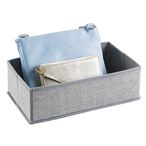 mDesign Stoffbox für Schrank oder Schublade – die ideale Aufbewahrungsbox (Stoff) – flexibel verwendbare Stoffkiste – Farbe: grau