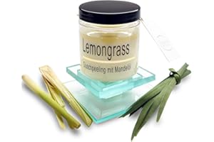 ‎FRANKONIA BATH & SPA Körperpeeling Lemongrass 320g – vegan – Rich Body Scrub – Duschpeeling – feines Kristallsalz – viel Mandelöl – Vitamin E – ohne Parabene