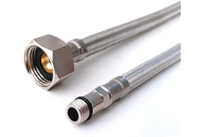 EVG Xcel Home 2 x M12 x/2 BSP (400 mm) connettori Flexi tubi rubinetto da cucina/bacino monoblocco,