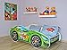 TODDLER CHILDREN KIDS BED INCLUDING MATTRESS RACING CAR (GREEN)