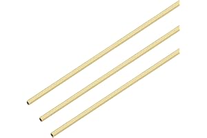 VictorsHome Brass Round Tube, 2mm OD 0.2mm Wall Thickness 300mm Length Metal Seamless Straight Tubing for DIY Crafts Model 3pcs